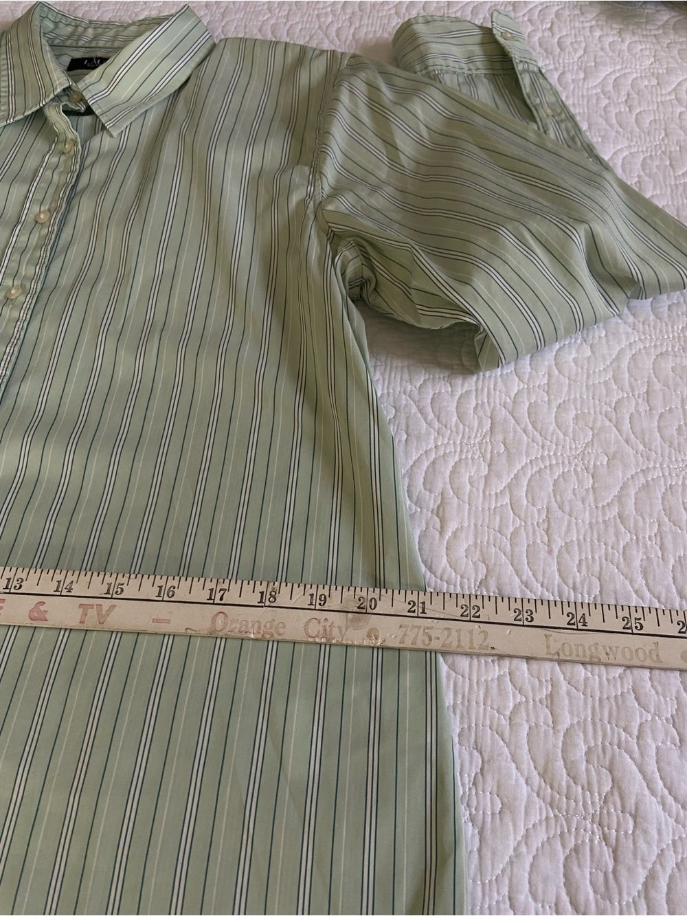 Ralph Lauren Light Green Striped Button Down Shirt Size Large - Picture 11 of 12